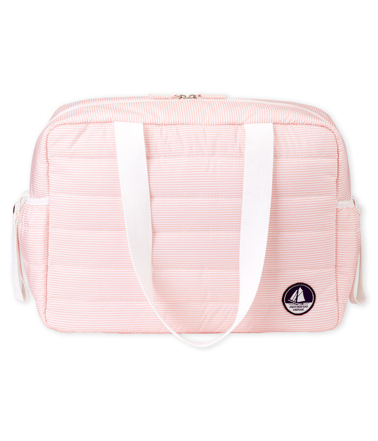 Luiertas van gewatteerd polyester roze ROSAKO/wit MARSHMALLOW