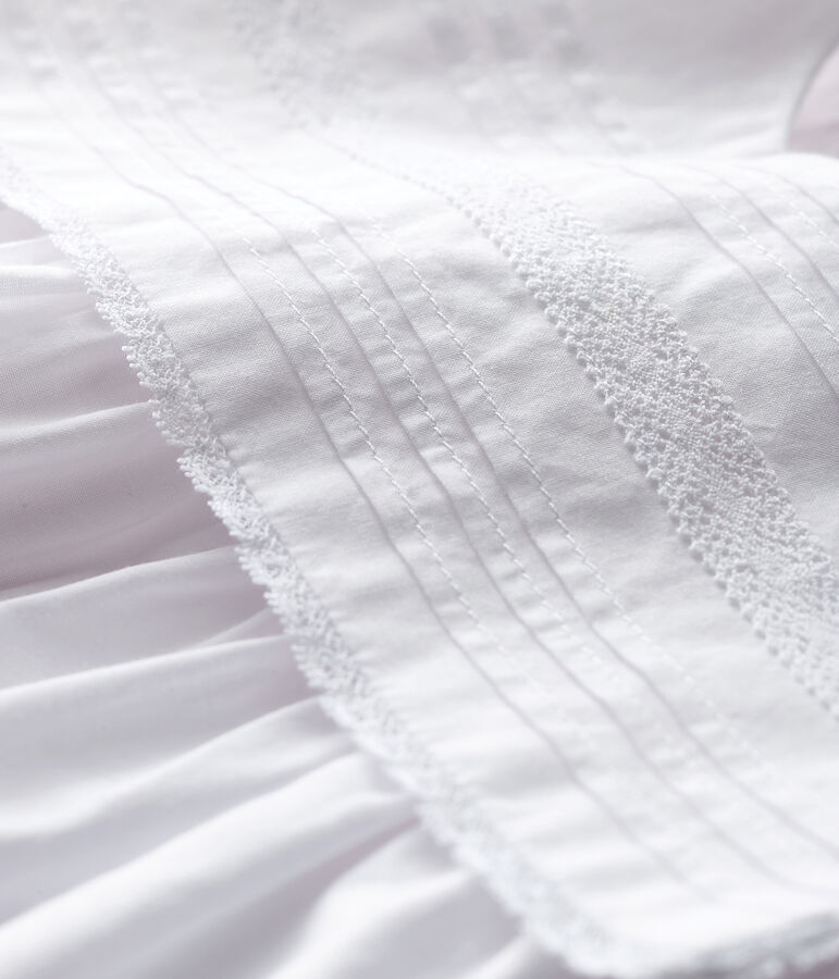 Mouwloze ceremoniejurk van popeline voor babymeisjes wit