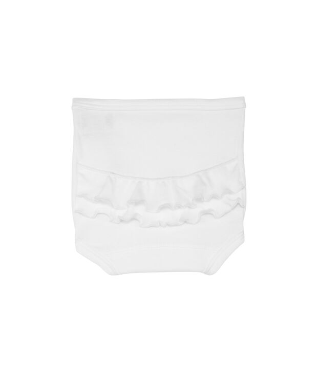 Effen katoenen babyslip met volants wit Ecume