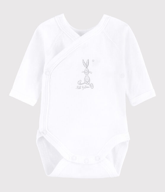 Body croisé manches longues bébé fille-garçon blanc ECUME