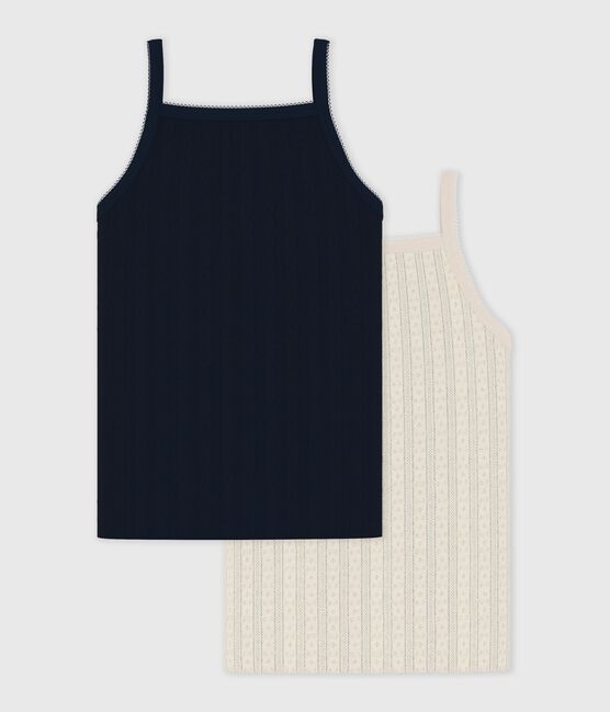 Lot de débardeurs enfant en coton ajouré uni variante 1