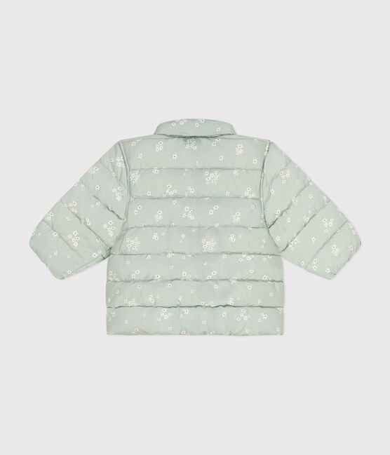 Donsjasje met print en opvouwbare capuchon voor baby's groen HERBIER/wit MULTICO