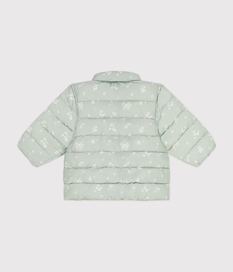 Donsjasje met print en opvouwbare capuchon voor baby's groen/multicouleur