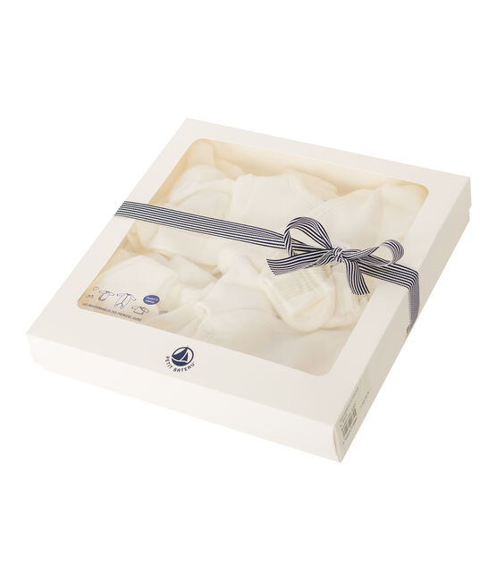 Cadeauset pasgeborenen van extra warme geruwde bouclébadstof variante 1