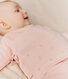 Babyvestje met overslag in ajourtricot van wol en katoen