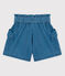 Meisjesshort in biodenim blauw DENIM CLAIR