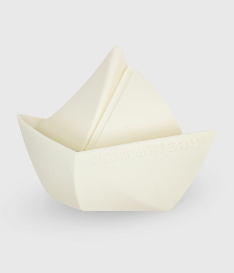 Siliconen bootje als badspeeltje voor baby's wit