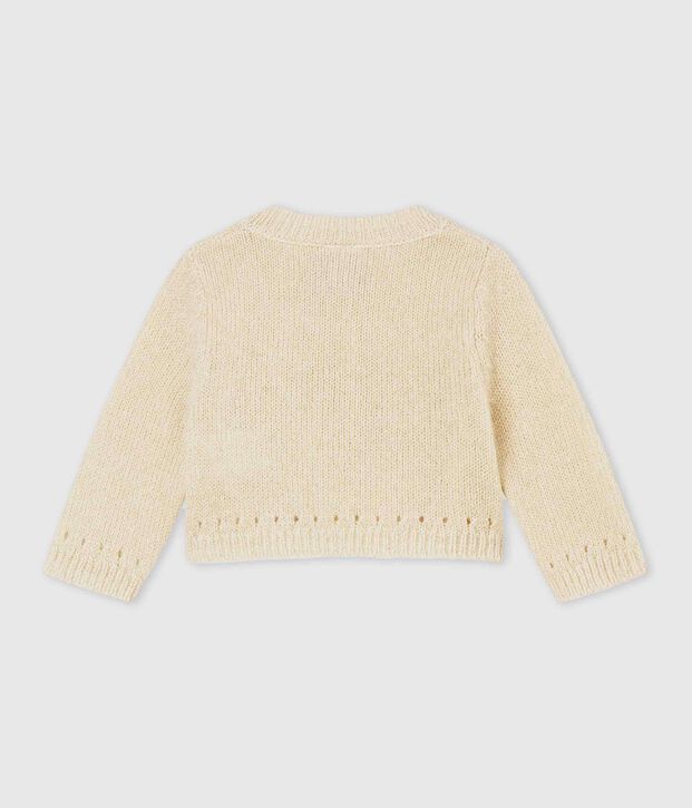 Bol&eacute;ro b&eacute;b&eacute; fille brillant blanc/jaune