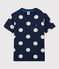T-shirt manches courtes en coton enfant garçon bleu MEDIEVAL/blanc MARSHMALLOW