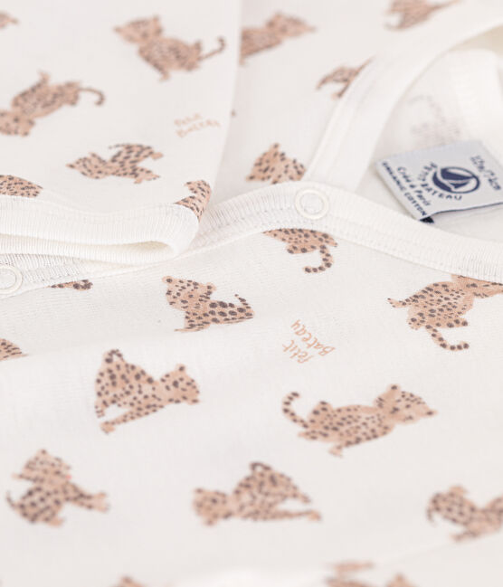 Dors-bien imprimé en coton blanc MARSHMALLOW/blanc MULTICO