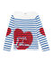 Creatief marinetruitje voor meisjes wit MARSHMALLOW/blauw PERSE
