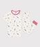 Pyjama enfant en coton manches courtes et jambes longues imprimé blanc MARSHMALLOW/blanc MULTICO