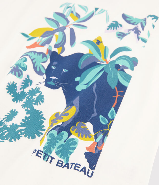 Jongenspyjama van ribtricot met jungleprint blauw/multicouleur