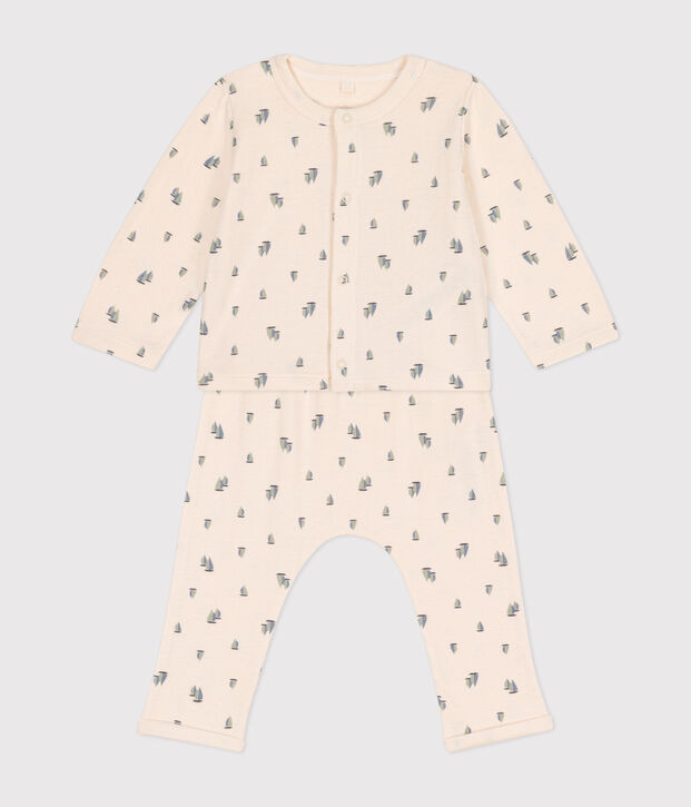 Tweedelig babysetje van tubic ecru/multicouleur