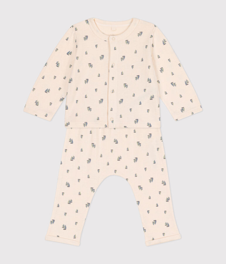 Tweedelig babysetje van tubic ecru/multicouleur