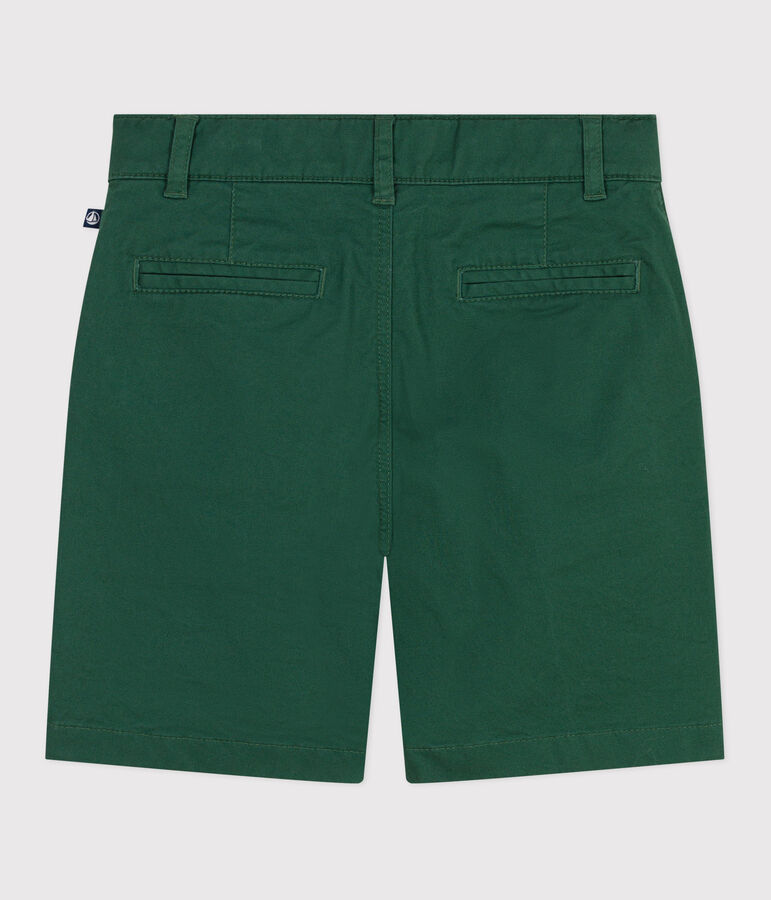 Bermuda short enfant en serge de coton uni vert