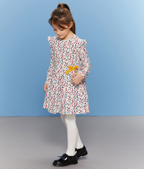 Robe imprimée enfant fille blanc MARSHMALLOW/blanc MULTICO