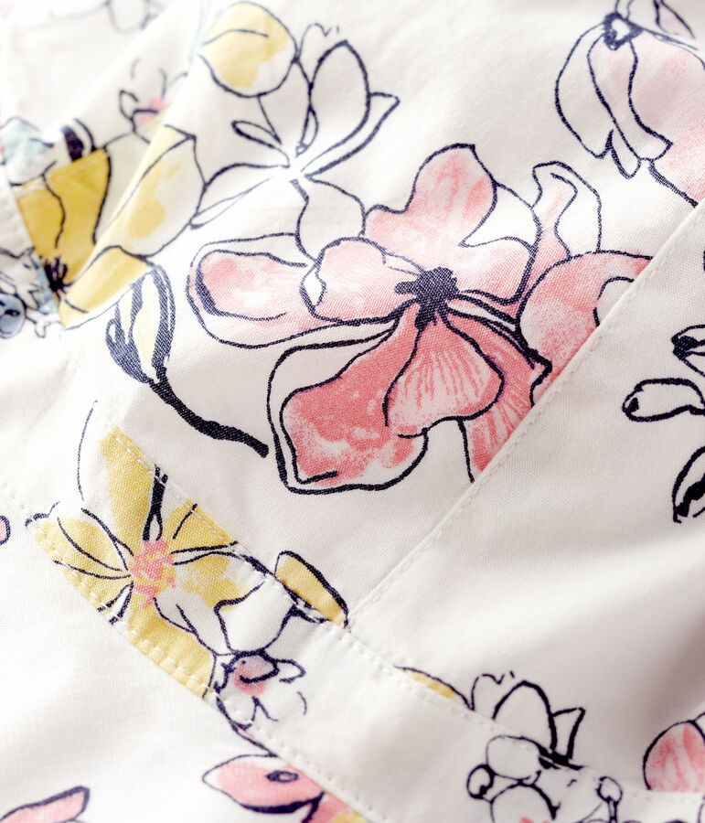 Capeline en popeline enfant fille blanc/multicouleur