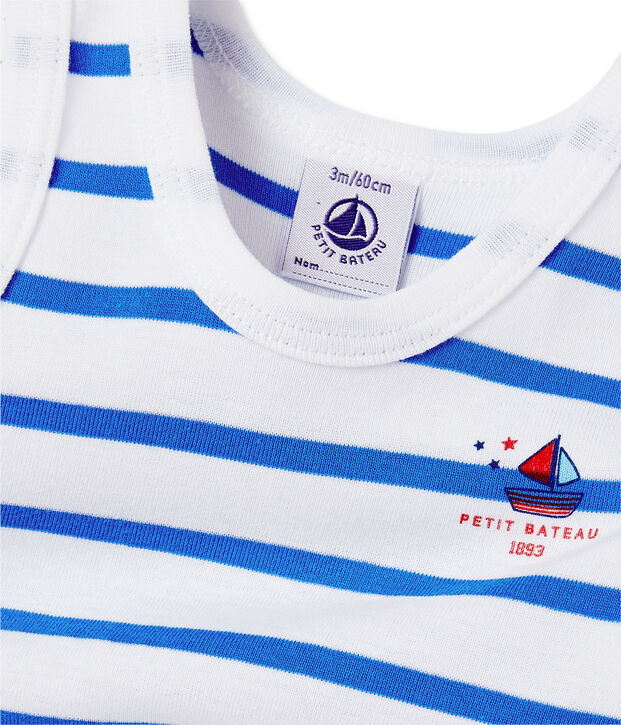 Combicourt b&eacute;b&eacute; gar&ccedil;on ray&eacute; wit/blauw