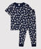 Katoenen jongenspyjama met sterrenprint blauw SMOKING/wit MARSHMALLOW