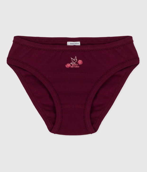 Culotte petite fille en coton rouge