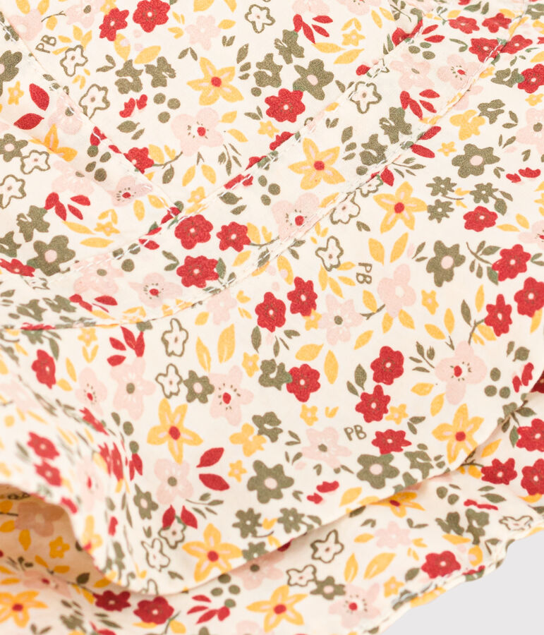 Capeline fleurs b&eacute;b&eacute; &eacute;cru/multicouleur