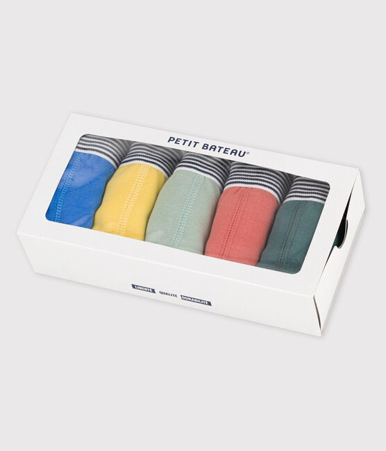 Lot de 5 boxers unis petit garçon en coton variante 1