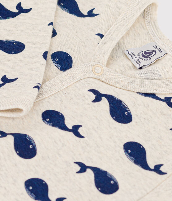 Pyjama bébé sans pieds  en coton baleines marines beige MONTELIMAR/bleu MEDIEVAL