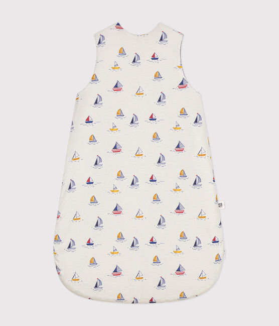 Katoenen babytrappelzak met bootjesprint TOG 2.5  wit MARSHMALLOW/blauw MEDIEVAL/ MULTICO