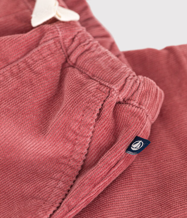 Pantalon en velours b&eacute;b&eacute; rose