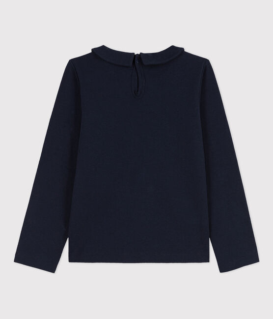 Tee-shirt manches longues coton  enfant fille bleu SMOKING