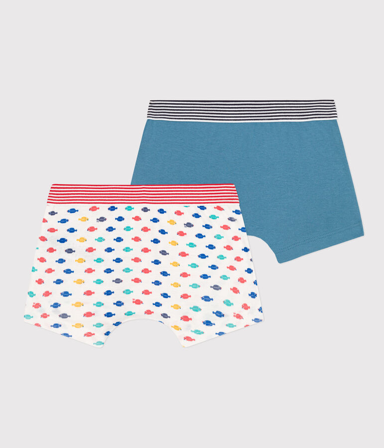 Set van 2 boxershorts voor jongens met zeedieren in katoen multicouleur