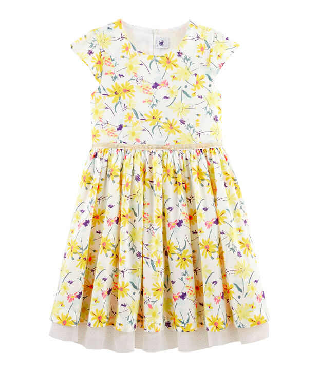 Jurk met korte mouwen voor meisjes wit/multicouleur