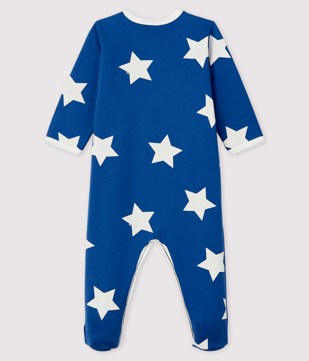 Dors-bien bleu &agrave; &eacute;toiles b&eacute;b&eacute; en molleton bleu/blanc