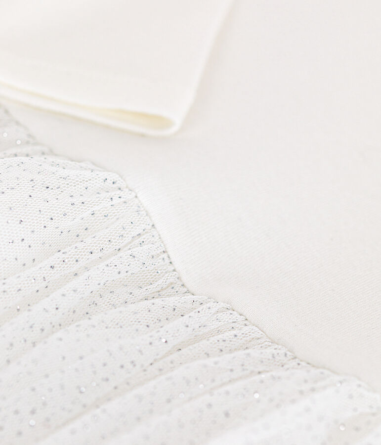 Robe en c&ocirc;te et tulle enfant fille blanc