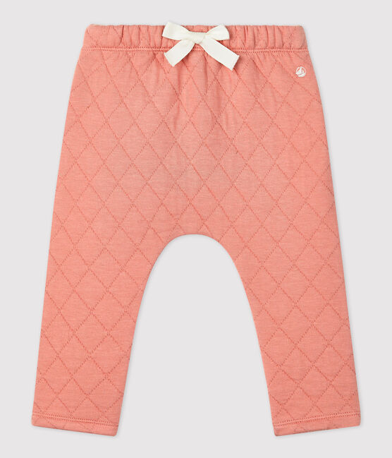 Broek in doorgestikt tubic voor baby's roze PAPAYE