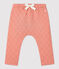Broek in doorgestikt tubic voor baby's roze PAPAYE