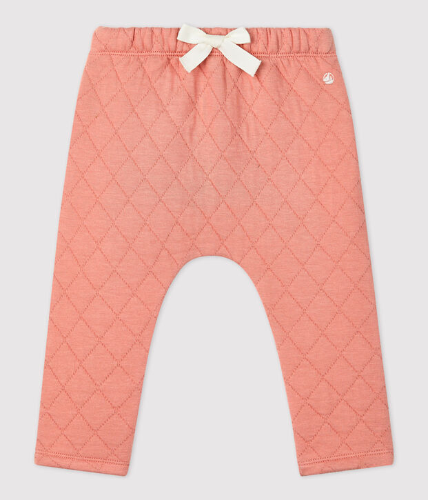 Pantalon en tubique matelass&eacute; b&eacute;b&eacute; rose