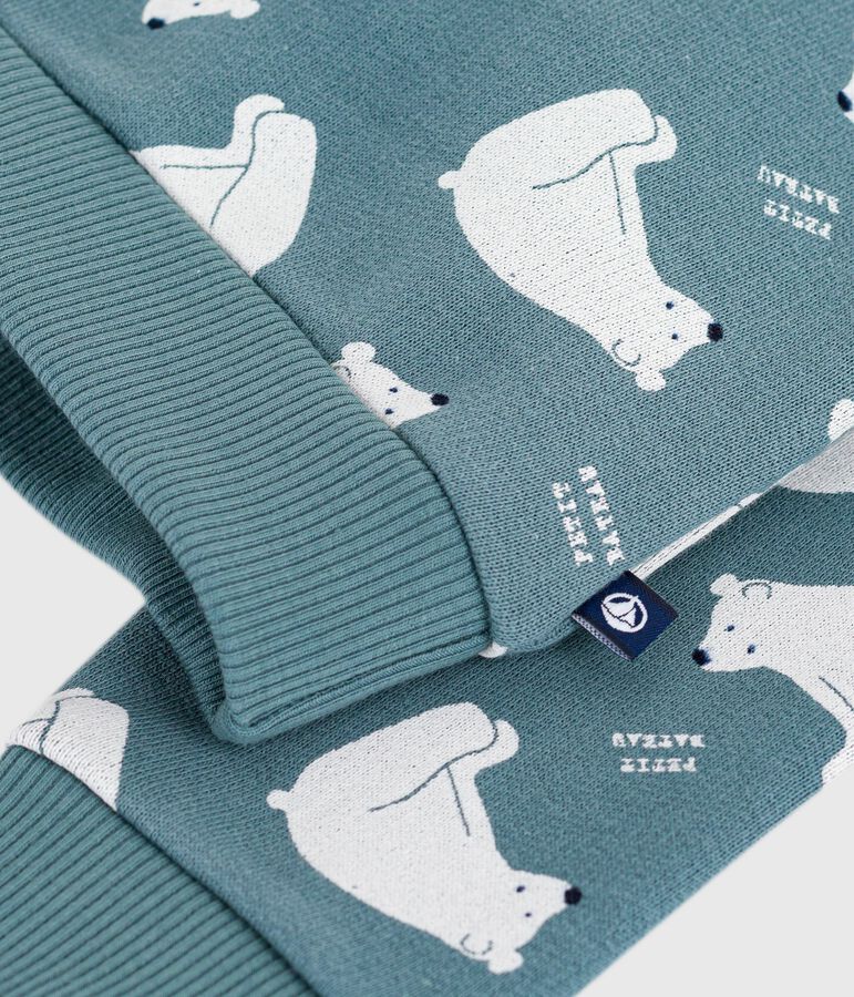 Katoenen sweatshirt met beertjesprint voor baby's blauw/multicouleur