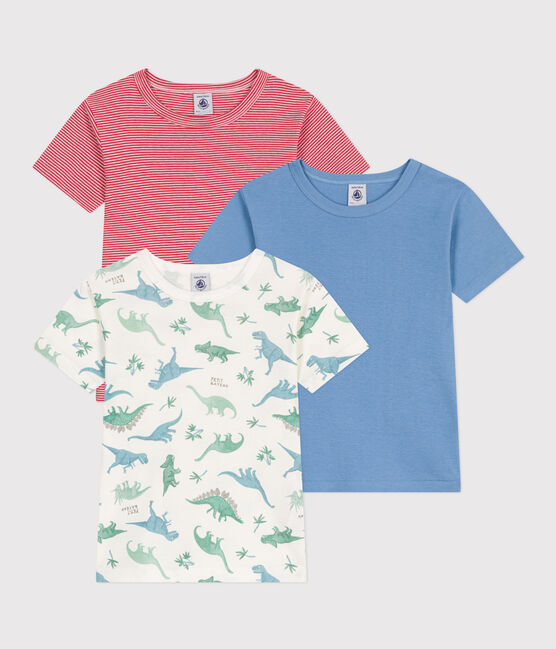 Lot de 3 tee-shirts enfant en coton manches courtes dinosaures variante 1