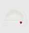 Bonnet naissance tricoté en coton blanc MARSHMALLOW
