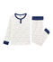Jongenspyjama met hoge taille van molton wit MARSHMALLOW/wit MULTICO