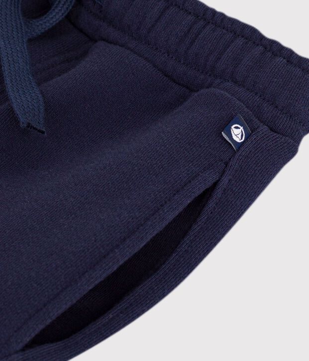 Pantalon de jogging enfant en coton uni bleu marine