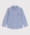 Popeline jongens shirt blauw BLEU/wit BLANC