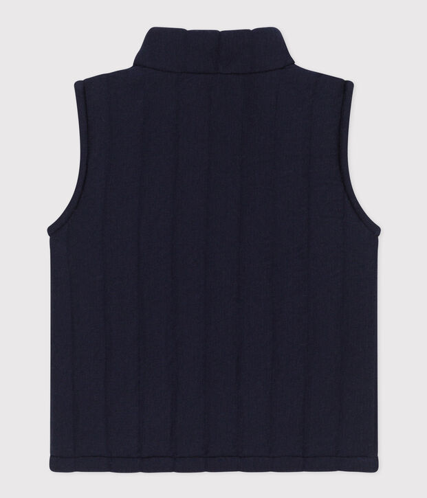 Veste sans manche en tubique matelass&eacute; b&eacute;b&eacute; bleu marine
