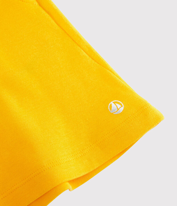 Short en coton enfant fille jaune
