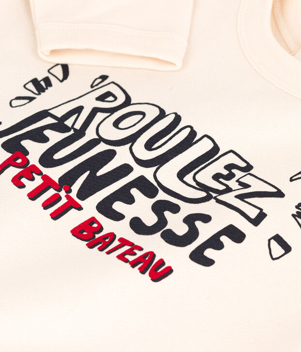 Katoenen sweatshirt voor baby's ecru