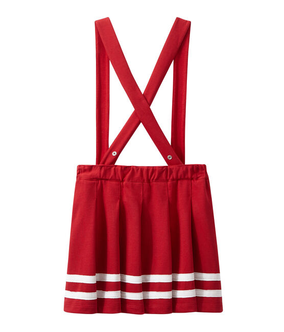 Meisjesrok met afneembare bretellen rood TERKUIT