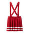 Meisjesrok met afneembare bretellen rood TERKUIT