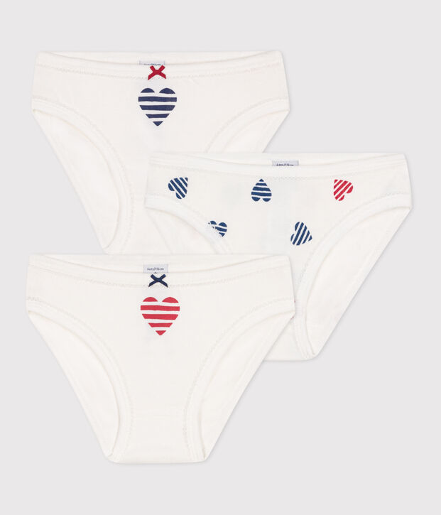 Lot de 3 culottes enfant en coton imprim&eacute; c&oelig;urs multicouleur